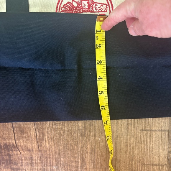 NWT! Trader Joe's Cream and Navy Blue Tote Bag - Picture 6 of 8